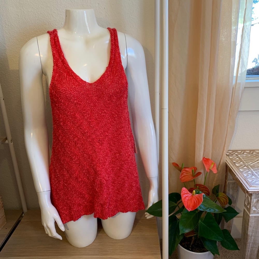 🦀 NWT free people coral knit tunic top 🦀